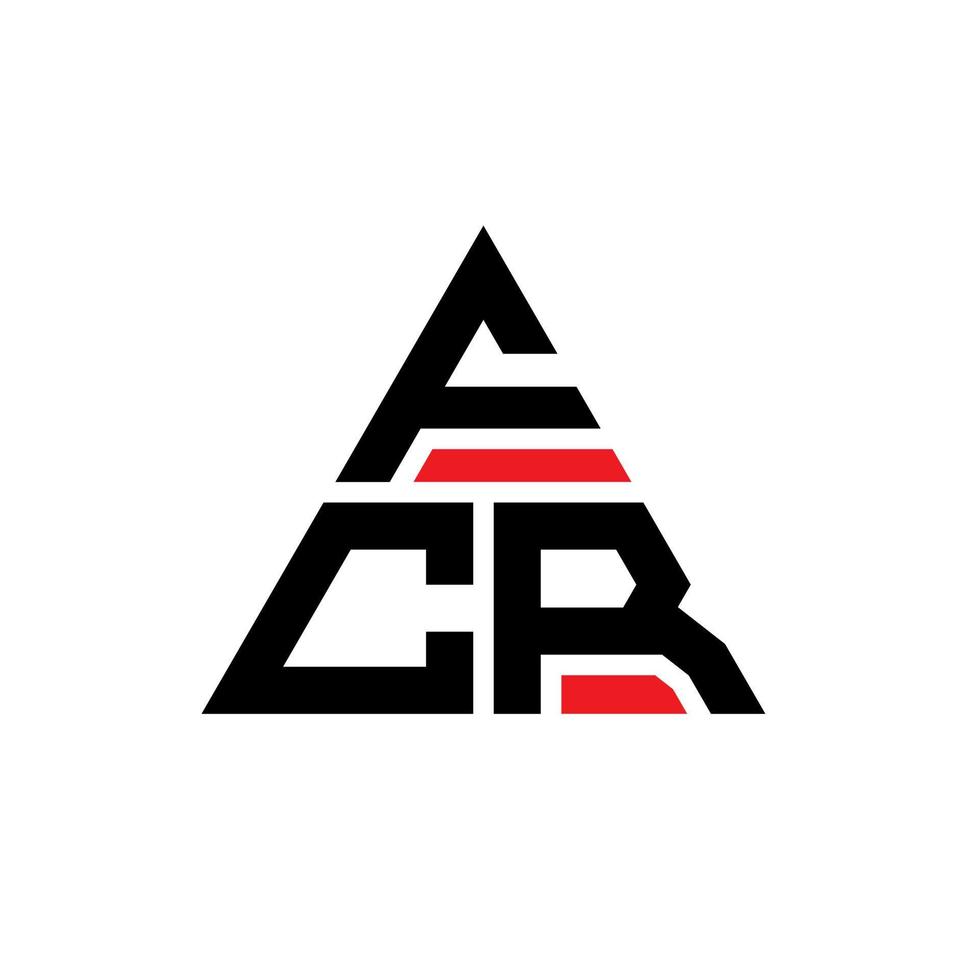 logo della lettera triangolare fcr con forma triangolare. monogramma di design del logo del triangolo fcr. modello di logo vettoriale triangolo fcr con colore rosso. logo triangolare fcr logo semplice, elegante e lussuoso.