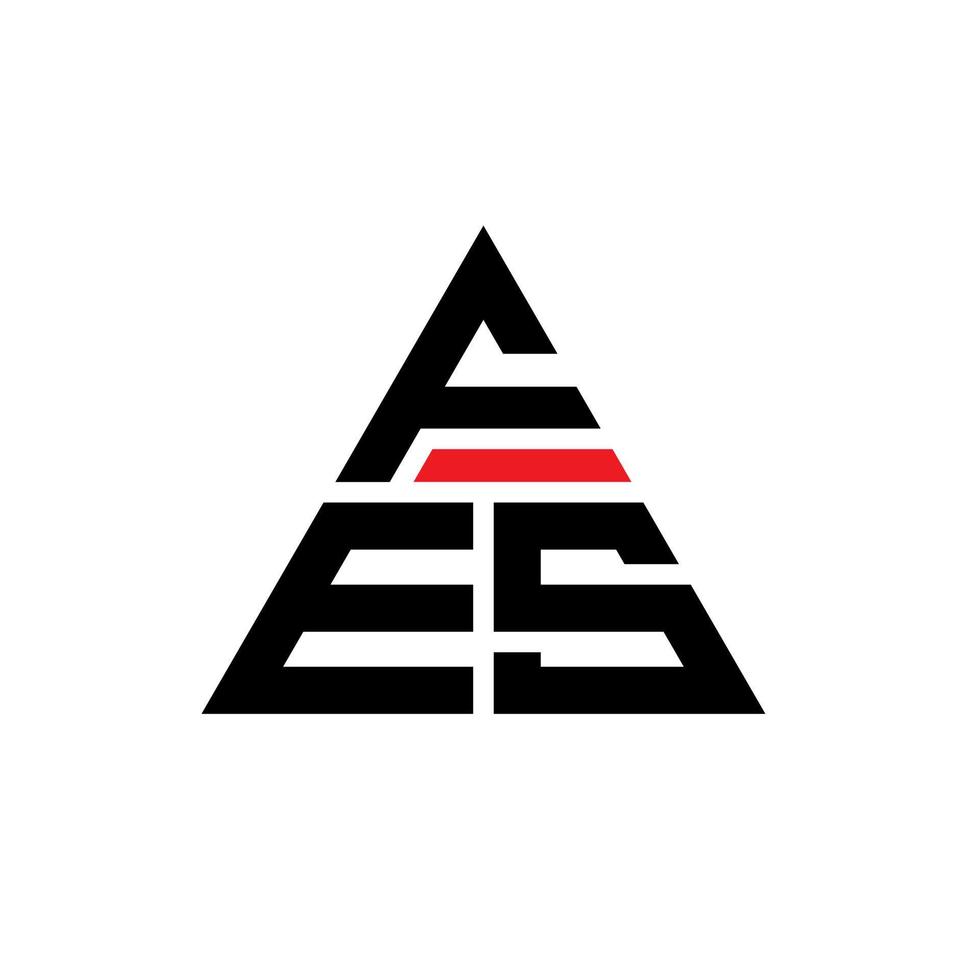 design del logo della lettera triangolare fes con forma triangolare. monogramma di design del logo del triangolo fes. modello di logo vettoriale triangolo fes con colore rosso. logo triangolare fes logo semplice, elegante e lussuoso.