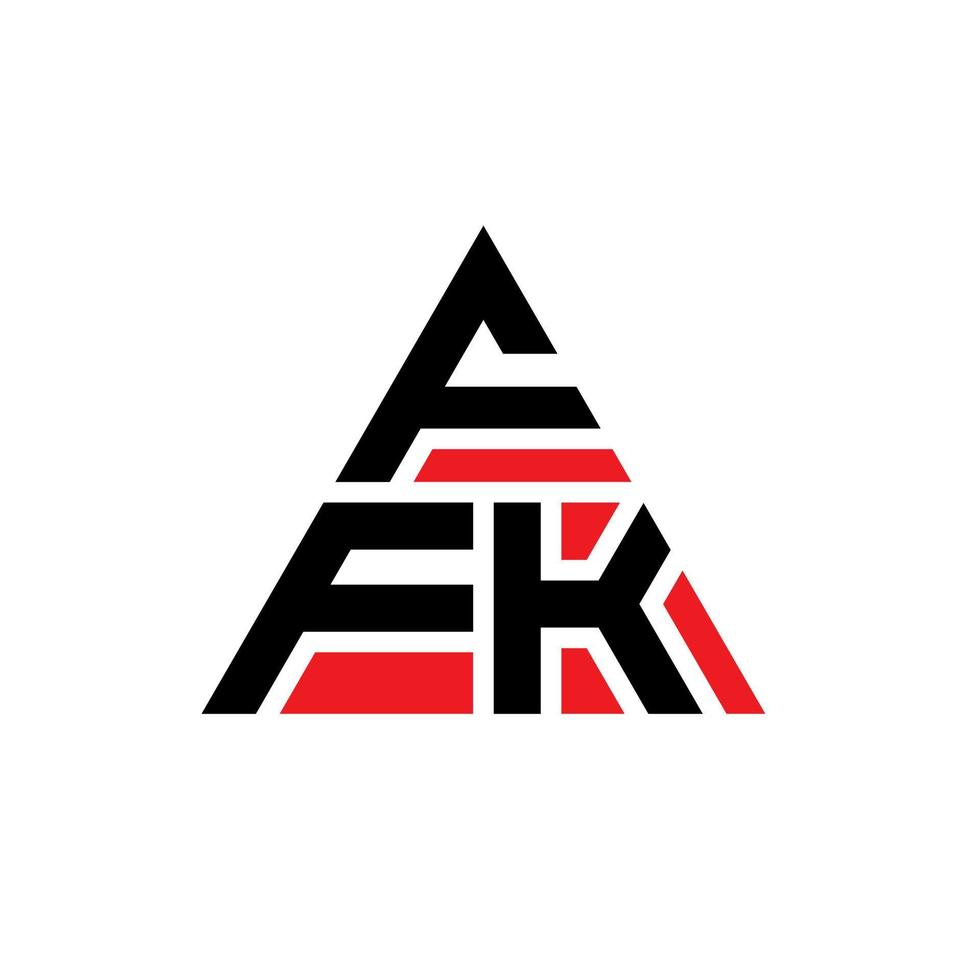 design del logo della lettera triangolare ffk con forma triangolare. monogramma di design del logo del triangolo ffk. modello di logo vettoriale triangolo ffk con colore rosso. logo triangolare ffk logo semplice, elegante e lussuoso.