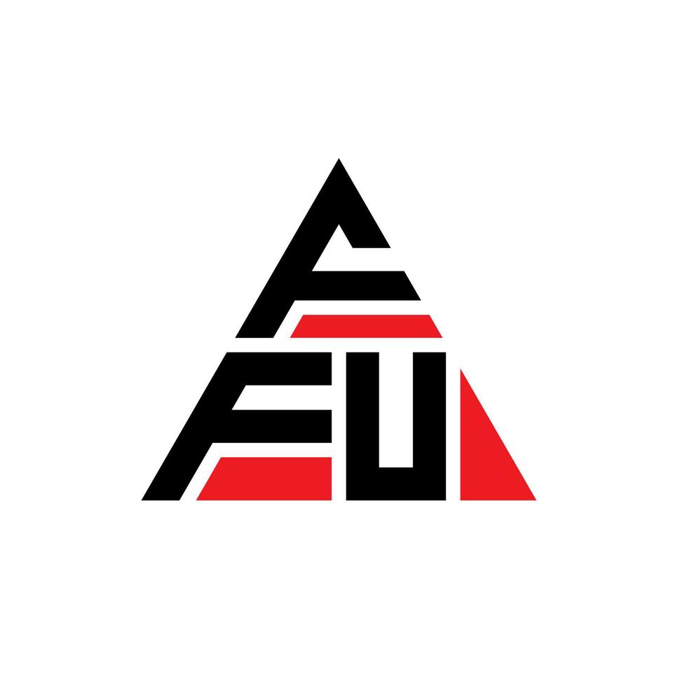 logo della lettera triangolare ffu con forma triangolare. monogramma di design del logo del triangolo ffu. modello di logo vettoriale triangolo ffu con colore rosso. logo triangolare ffu logo semplice, elegante e lussuoso.