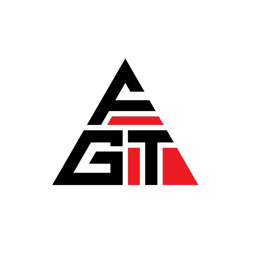 design del logo della lettera del triangolo fgt con forma triangolare. monogramma di design del logo triangolo fgt. modello di logo vettoriale triangolo fgt con colore rosso. logo triangolare fgt logo semplice, elegante e lussuoso.