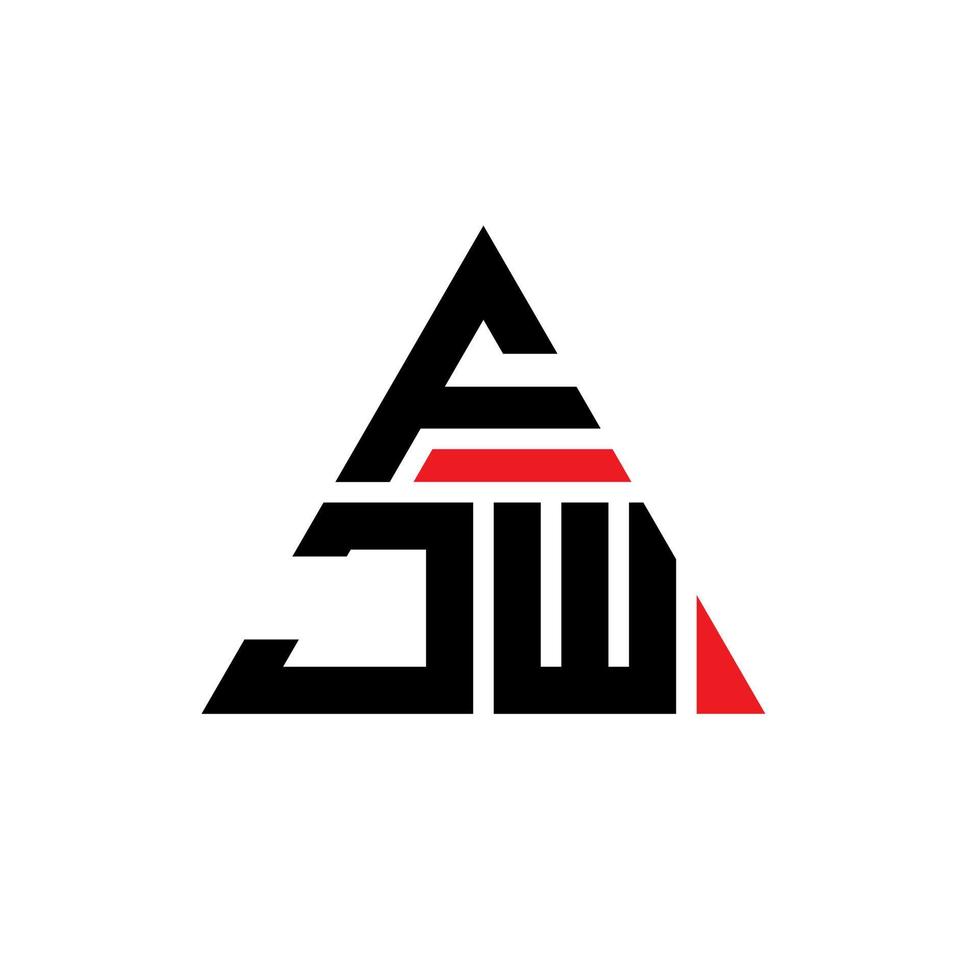 design del logo della lettera triangolare fjw con forma triangolare. monogramma di design del logo del triangolo fjw. modello di logo vettoriale triangolo fjw con colore rosso. logo triangolare fjw logo semplice, elegante e lussuoso.