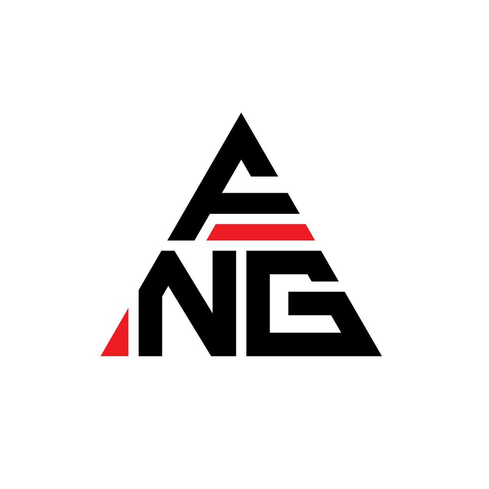 design del logo della lettera triangolare fng con forma triangolare. monogramma di design del logo del triangolo fng. modello di logo vettoriale triangolo fng con colore rosso. logo triangolare fng logo semplice, elegante e lussuoso.