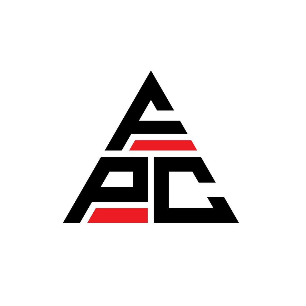design del logo della lettera triangolare fpc con forma triangolare. monogramma di design del logo del triangolo fpc. modello di logo vettoriale triangolo fpc con colore rosso. logo triangolare fpc logo semplice, elegante e lussuoso.