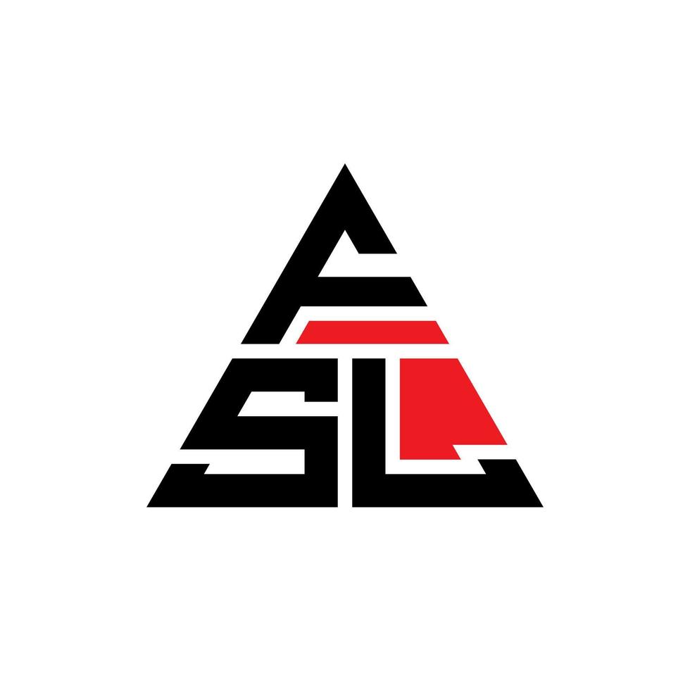 design del logo della lettera del triangolo fsl con forma triangolare. monogramma di design del logo del triangolo fsl. modello di logo vettoriale triangolo fsl con colore rosso. logo triangolare fsl logo semplice, elegante e lussuoso.