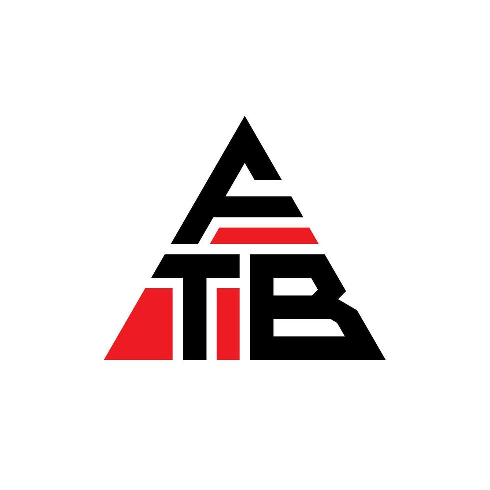 design del logo della lettera triangolare ftb con forma triangolare. monogramma di design del logo del triangolo ftb. modello di logo vettoriale triangolo ftb con colore rosso. logo triangolare ftb logo semplice, elegante e lussuoso.