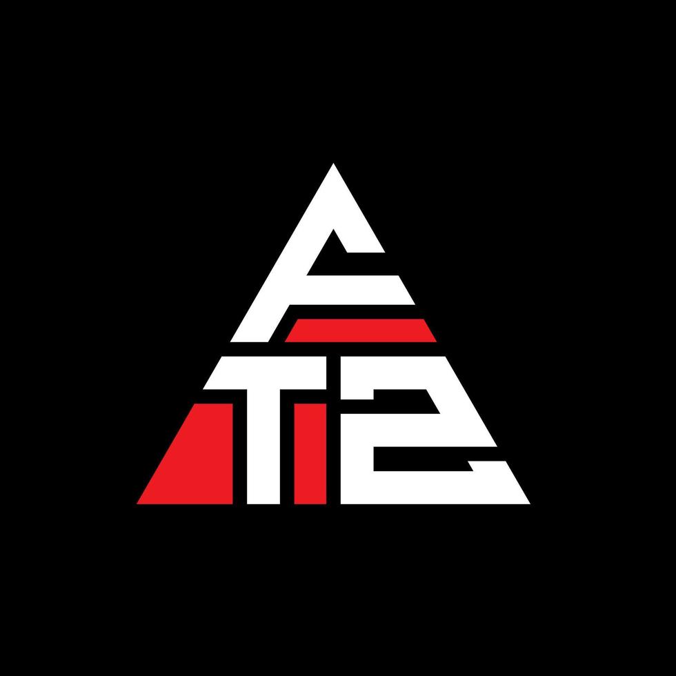 design del logo della lettera triangolare ftz con forma triangolare. monogramma di design del logo del triangolo ftz. modello di logo vettoriale triangolo ftz con colore rosso. logo triangolare ftz logo semplice, elegante e lussuoso.