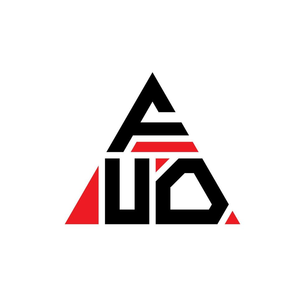 design del logo della lettera triangolo fuo con forma triangolare. monogramma di design logo triangolo fuo. modello di logo vettoriale triangolo fuo con colore rosso. logo fuo triangolare logo semplice, elegante e lussuoso.