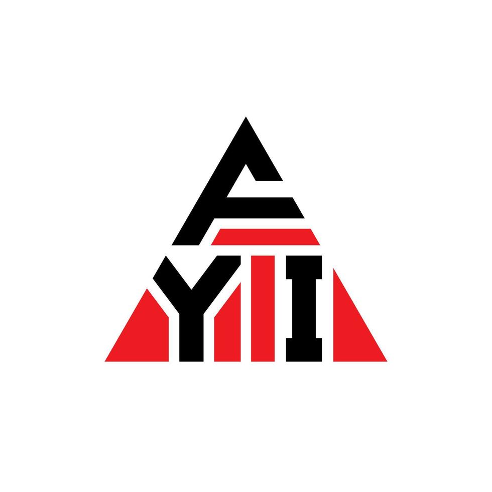 design del logo della lettera triangolo fyi con forma triangolare. fyi triangolo logo design monogramma. modello di logo vettoriale triangolo fyi con colore rosso. logo triangolare fyi logo semplice, elegante e lussuoso.