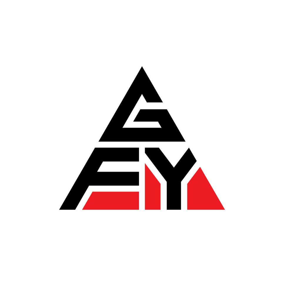 design del logo della lettera triangolare gfy con forma triangolare. gfy triangolo logo design monogramma. modello di logo vettoriale triangolo gfy con colore rosso. logo triangolare gfy logo semplice, elegante e lussuoso.