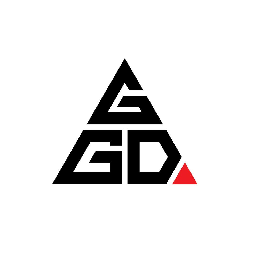 design del logo della lettera del triangolo ggd con forma triangolare. ggd triangolo logo design monogramma. modello di logo vettoriale triangolo ggd con colore rosso. logo triangolare ggd logo semplice, elegante e lussuoso.