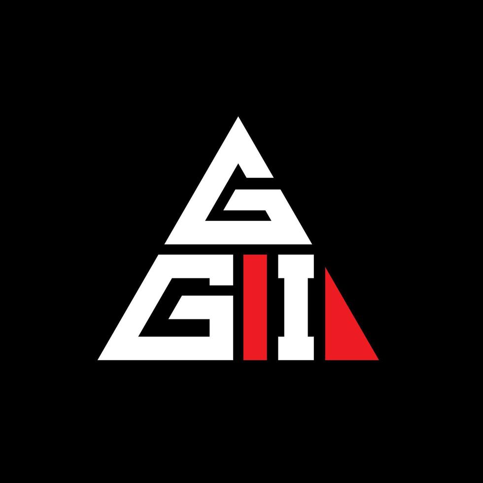 ggi triangolo lettera logo design con forma triangolare. ggi triangolo logo design monogramma. modello di logo vettoriale triangolo ggi con colore rosso. ggi logo triangolare logo semplice, elegante e lussuoso.