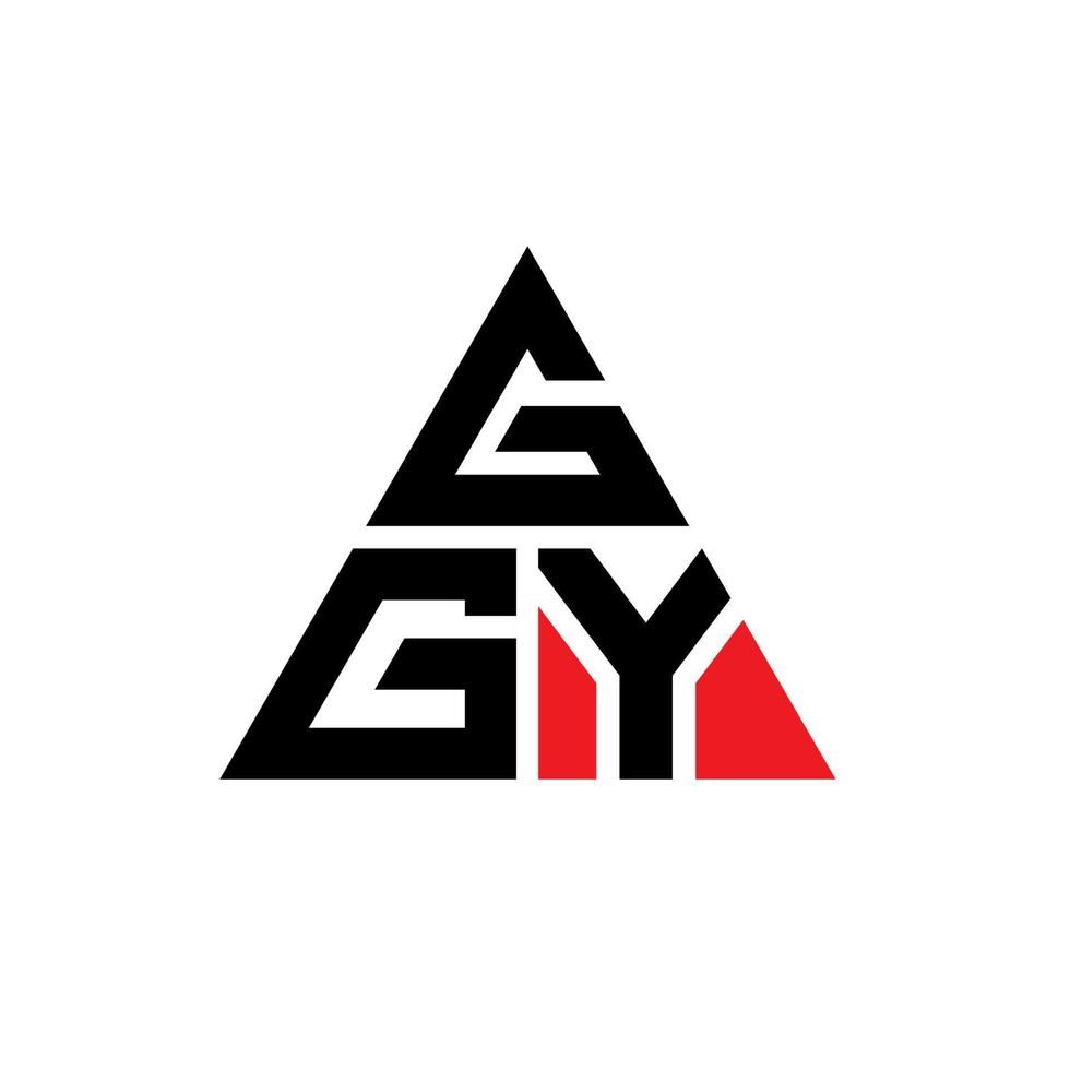 design del logo della lettera triangolo ggy con forma triangolare. ggy triangolo logo design monogramma. modello di logo vettoriale triangolo ggy con colore rosso. logo triangolare ggy logo semplice, elegante e lussuoso.