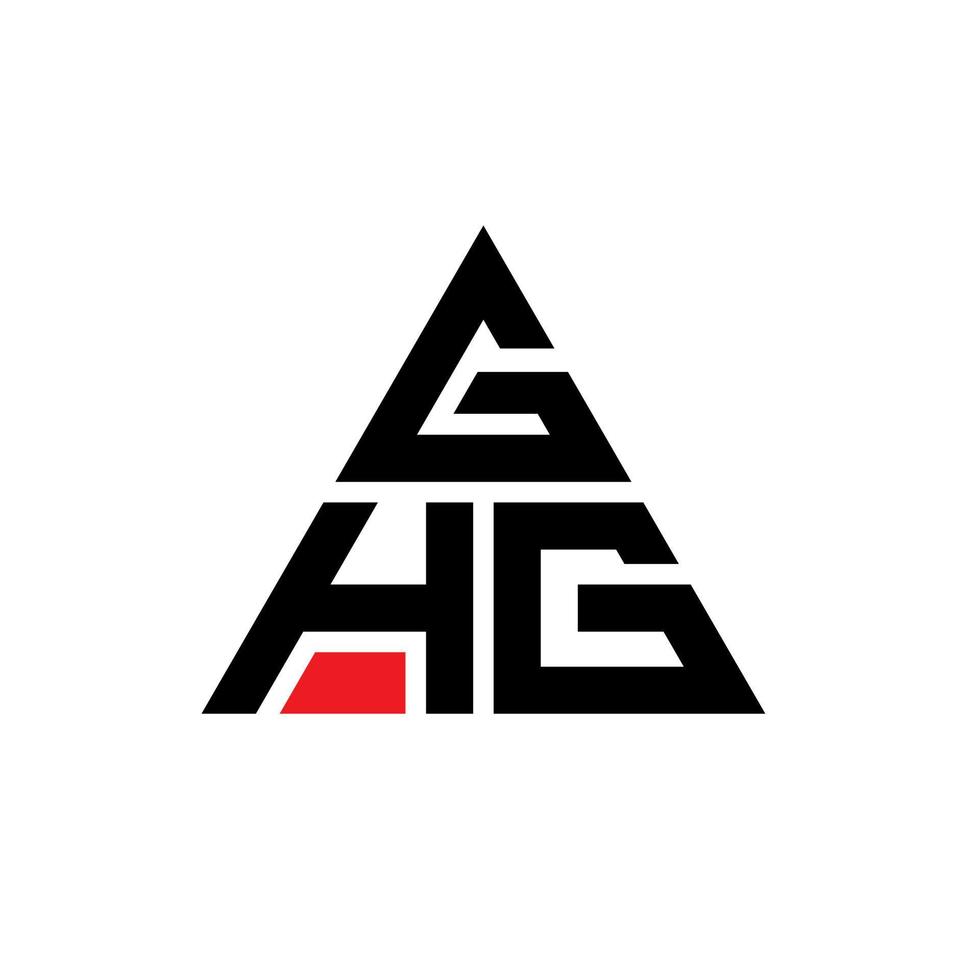 design del logo della lettera del triangolo ghg con forma triangolare. ghg triangolo logo design monogramma. modello di logo vettoriale triangolo ghg con colore rosso. logo triangolare ghg logo semplice, elegante e lussuoso.