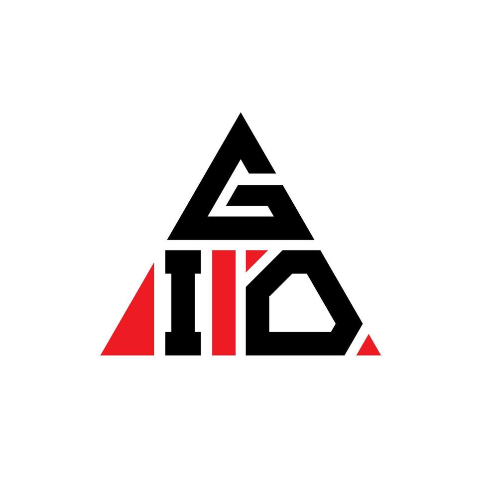 design del logo della lettera triangolo gio con forma triangolare. monogramma di design logo triangolo gio. modello di logo vettoriale triangolo gio con colore rosso. gio logo triangolare logo semplice, elegante e lussuoso.