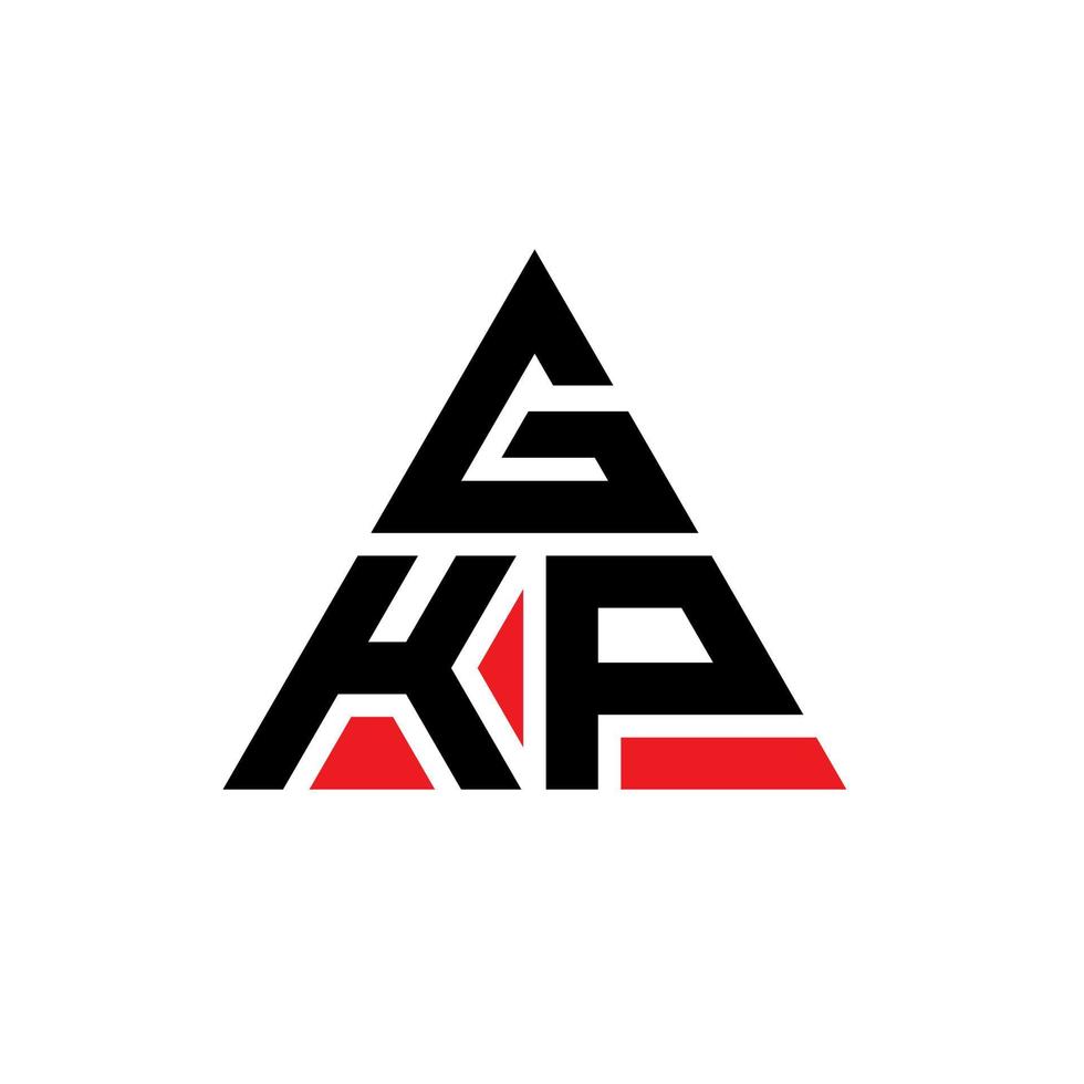 design del logo della lettera del triangolo gkp con forma triangolare. gkp triangolo logo design monogramma. modello di logo vettoriale triangolo gkp con colore rosso. logo triangolare gkp logo semplice, elegante e lussuoso.