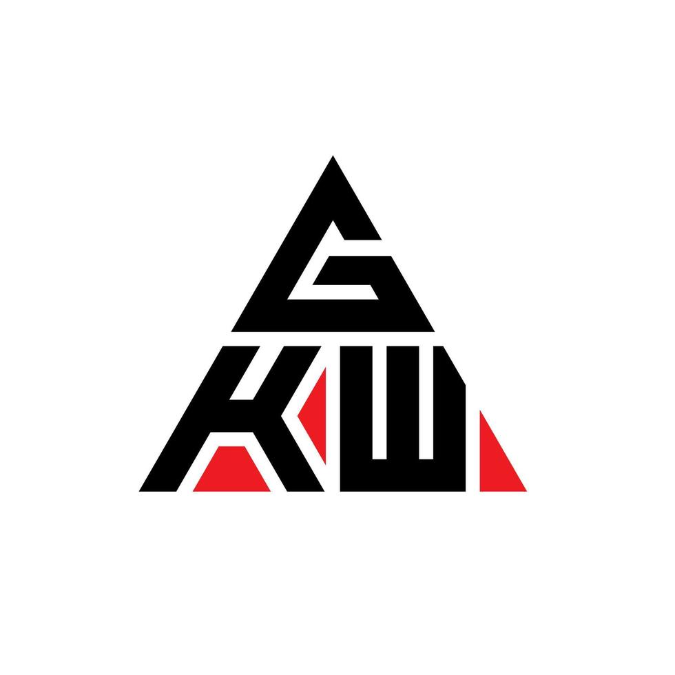 design del logo della lettera del triangolo gkw con forma triangolare. gkw triangolo logo design monogramma. modello di logo vettoriale triangolo gkw con colore rosso. logo triangolare gkw logo semplice, elegante e lussuoso.