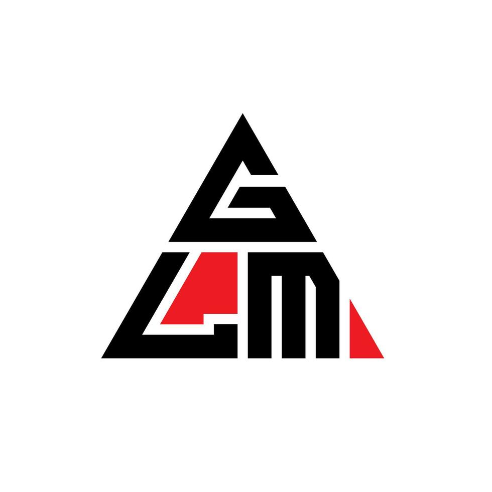 design del logo della lettera triangolo glm con forma triangolare. monogramma glm triangolo logo design. modello di logo vettoriale triangolo glm con colore rosso. logo triangolare glm logo semplice, elegante e lussuoso.