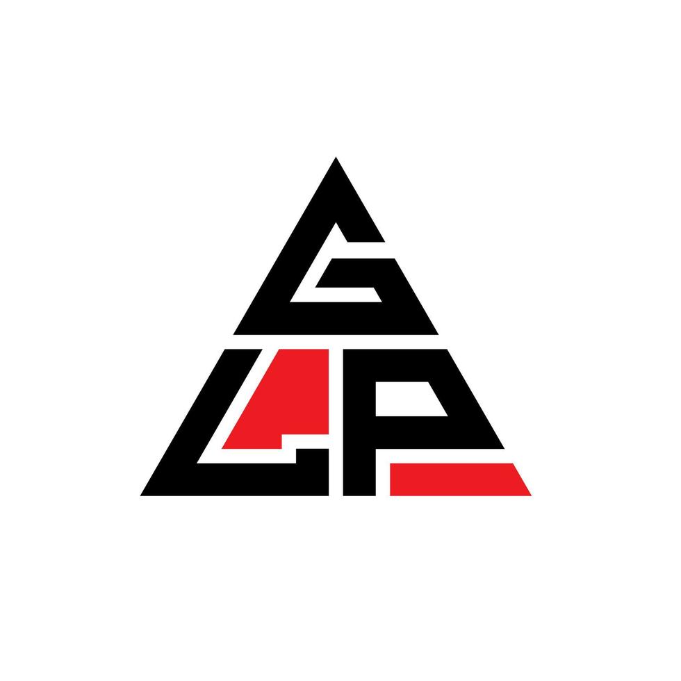 design del logo della lettera del triangolo glp con forma triangolare. monogramma di design del logo triangolo gpl. modello di logo vettoriale triangolo glp con colore rosso. logo triangolare glp logo semplice, elegante e lussuoso.
