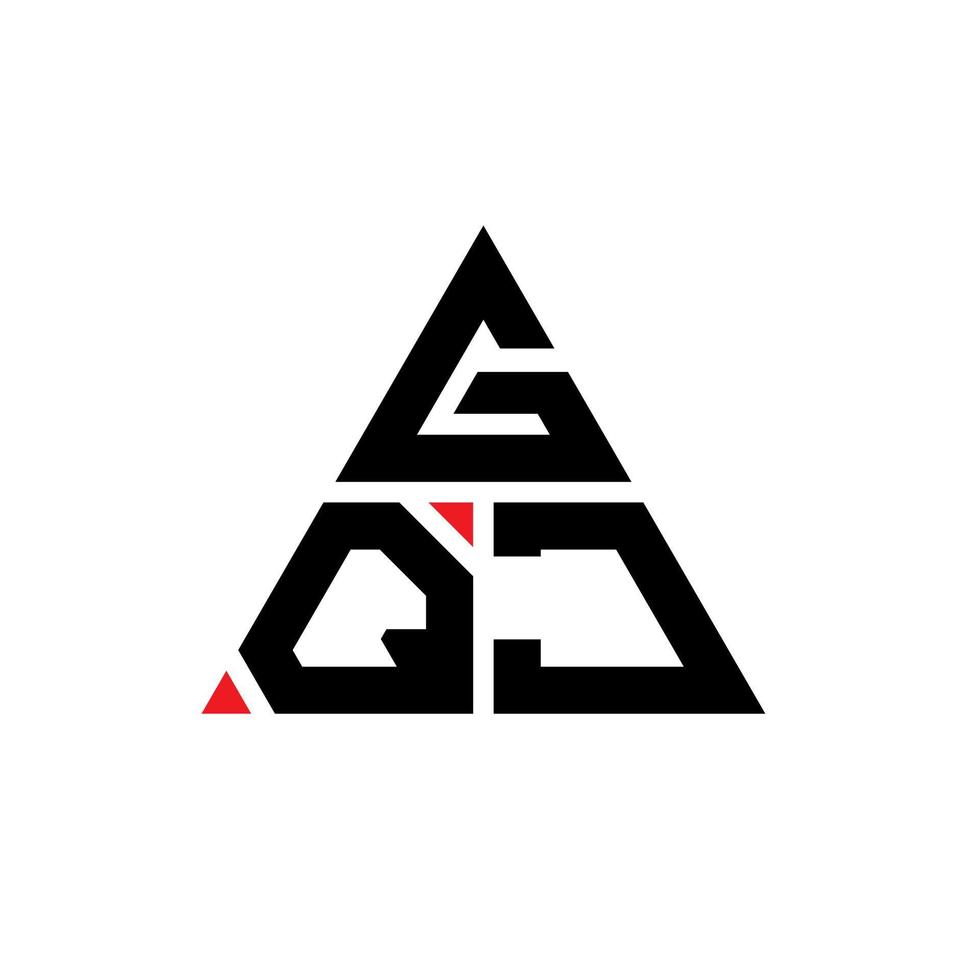design del logo della lettera del triangolo gqj con forma triangolare. gqj triangolo logo design monogramma. modello di logo vettoriale triangolo gqj con colore rosso. logo triangolare gqj logo semplice, elegante e lussuoso.