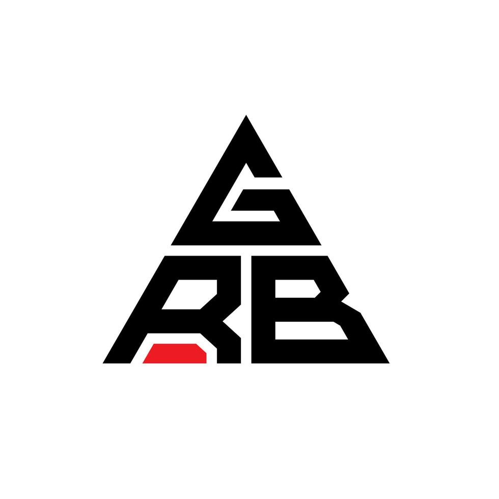 design del logo della lettera triangolare grb con forma triangolare. monogramma di design del logo del triangolo grb. modello di logo vettoriale triangolo grb con colore rosso. logo triangolare grb logo semplice, elegante e lussuoso.