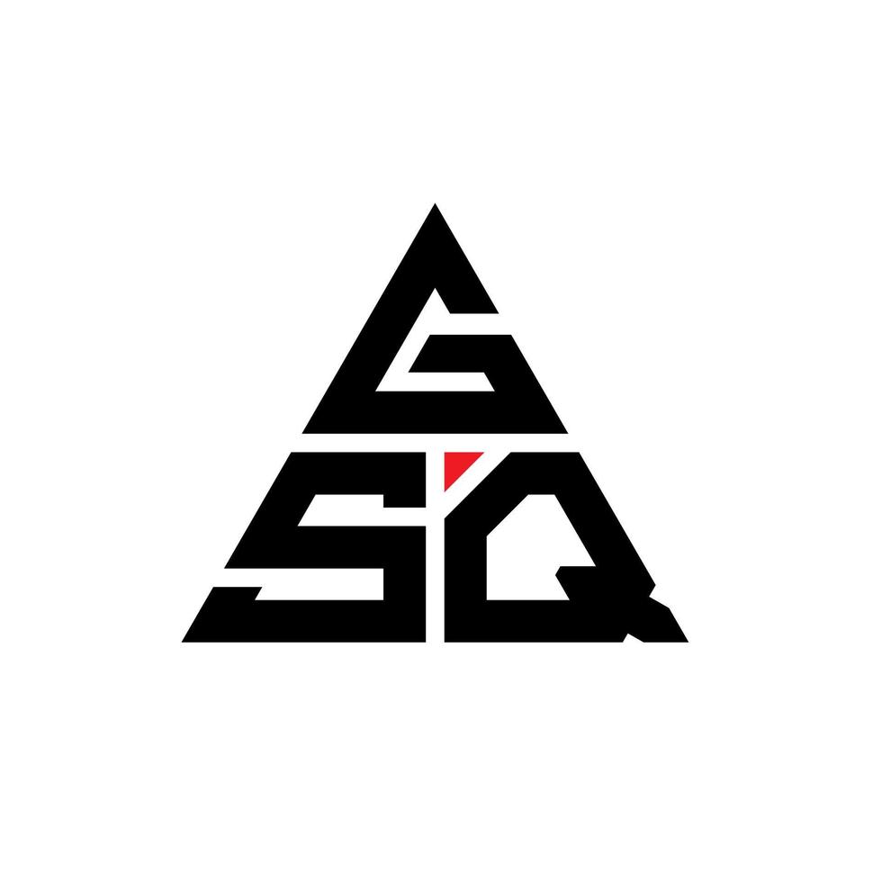 logo della lettera triangolo gsq con forma triangolare. gsq triangolo logo design monogramma. modello di logo vettoriale triangolo gsq con colore rosso. logo triangolare gsq logo semplice, elegante e lussuoso.