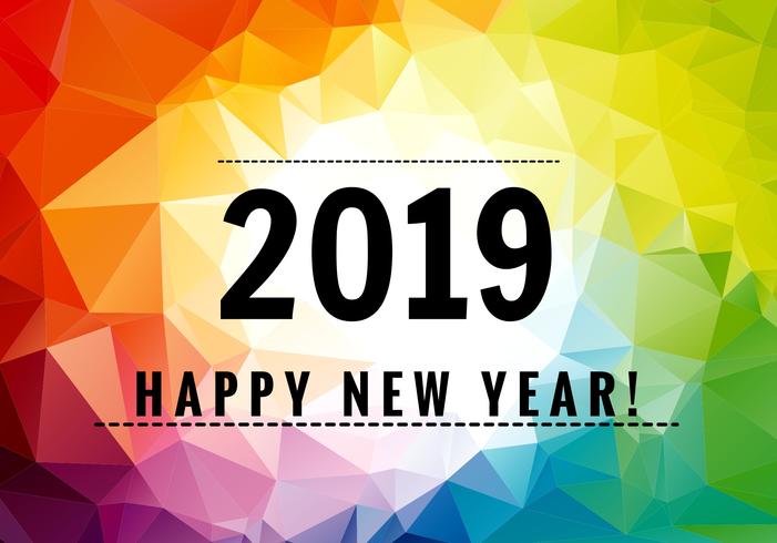 Colorful felice anno nuovo 2019 vettore