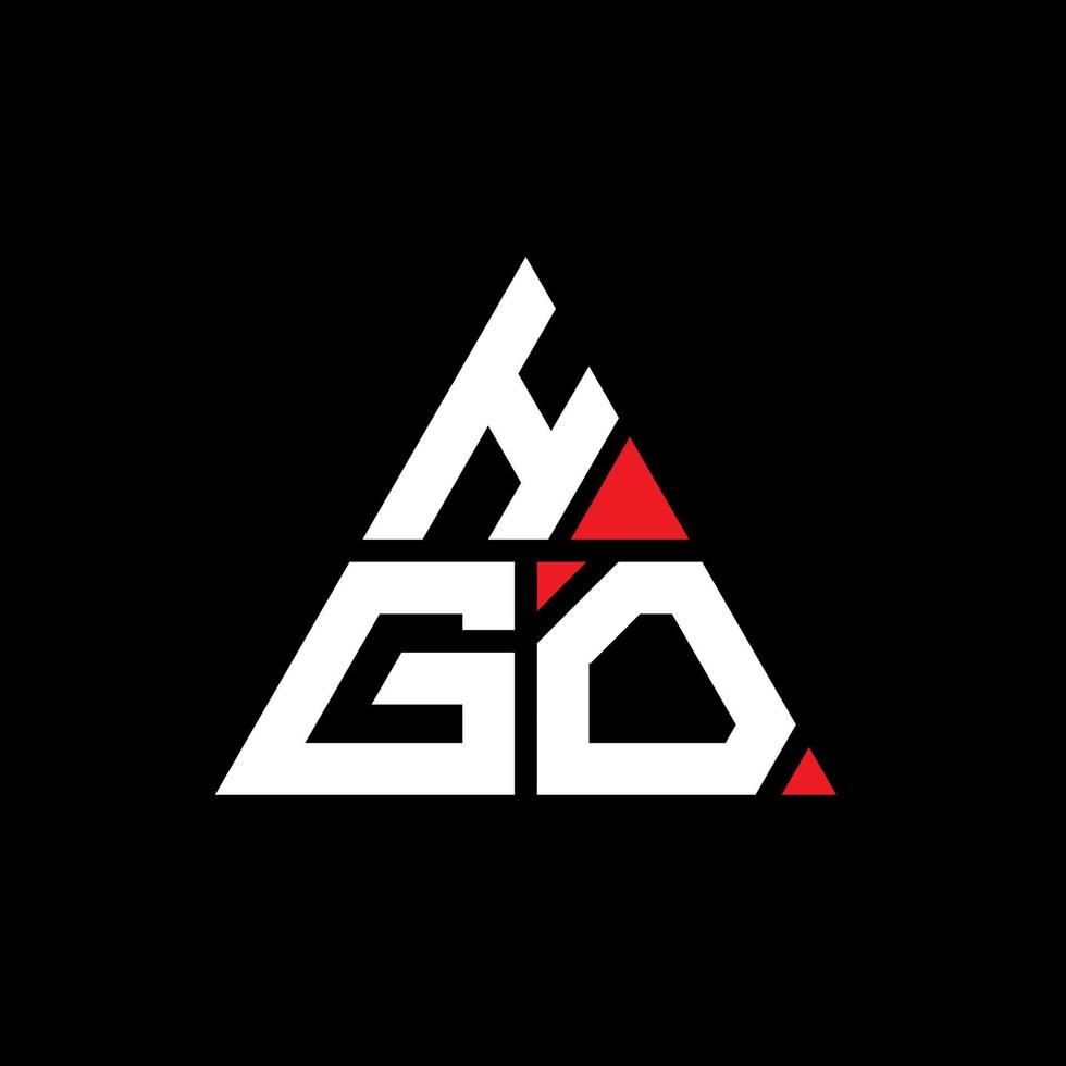 design del logo della lettera del triangolo hgo con forma triangolare. monogramma di design del logo del triangolo hgo. modello di logo vettoriale triangolo hgo con colore rosso. logo triangolare hgo logo semplice, elegante e lussuoso.