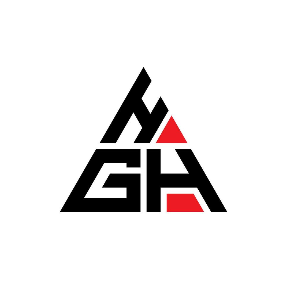 design del logo della lettera del triangolo hgh con forma triangolare. monogramma di design del logo del triangolo hgh. modello di logo vettoriale triangolo hgh con colore rosso. logo triangolare hgh logo semplice, elegante e lussuoso.