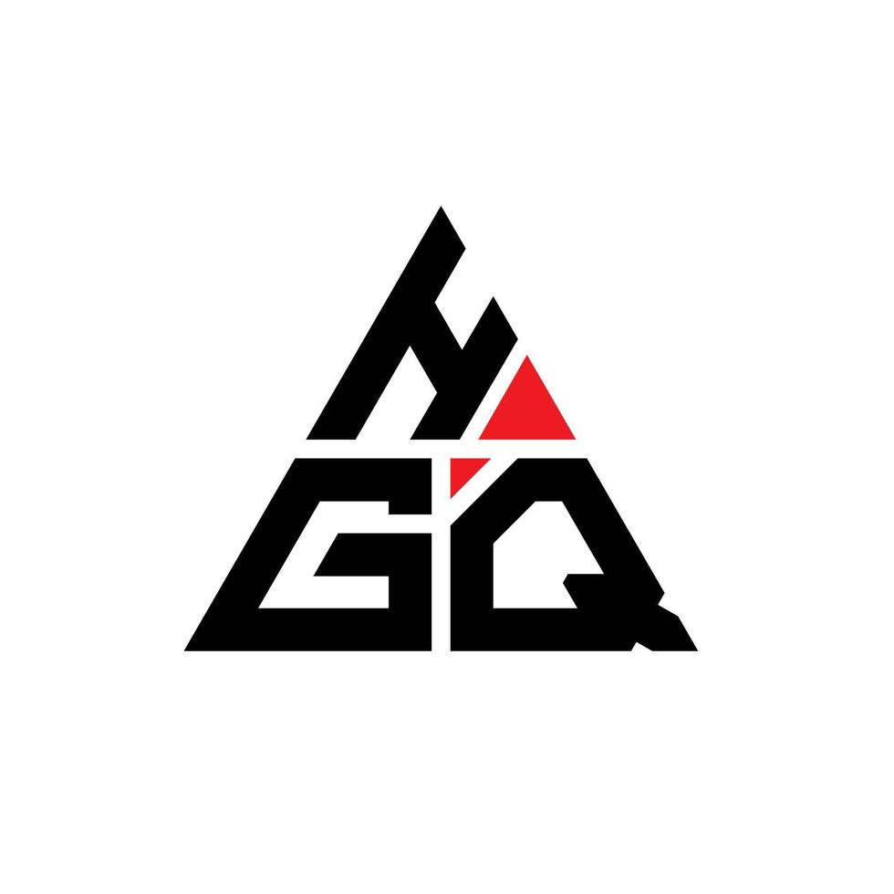 design del logo della lettera del triangolo hgq con forma triangolare. monogramma di design del logo del triangolo hgq. modello di logo vettoriale triangolo hgq con colore rosso. logo triangolare hgq logo semplice, elegante e lussuoso.