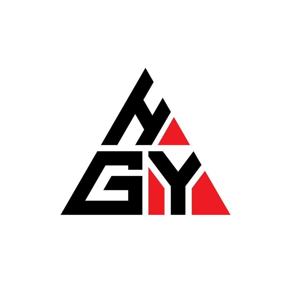 design del logo della lettera del triangolo hgy con forma triangolare. monogramma di design del logo del triangolo hgy. modello di logo vettoriale triangolo hgy con colore rosso. logo triangolare hgy logo semplice, elegante e lussuoso.