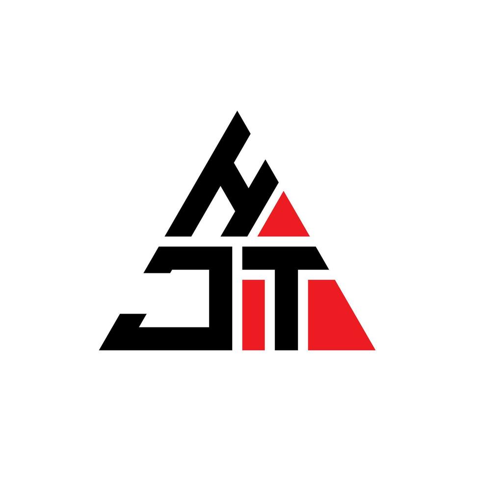 design del logo della lettera del triangolo hjt con forma triangolare. monogramma di design del logo del triangolo hjt. modello di logo vettoriale triangolo hjt con colore rosso. logo triangolare hjt logo semplice, elegante e lussuoso.
