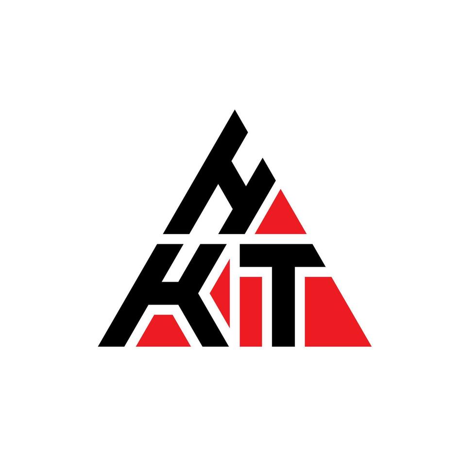 design del logo della lettera del triangolo hkt con forma triangolare. monogramma di design del logo del triangolo hkt. modello di logo vettoriale triangolo hkt con colore rosso. logo triangolare hkt logo semplice, elegante e lussuoso.