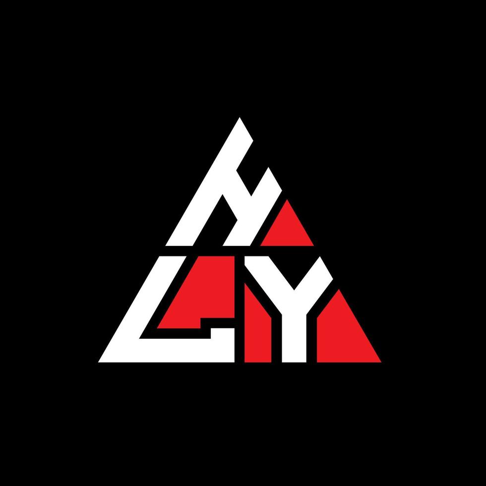 design del logo della lettera triangolare hly con forma triangolare. monogramma di design del logo del triangolo hly. modello di logo vettoriale triangolo hly con colore rosso. logo triangolare hly logo semplice, elegante e lussuoso.