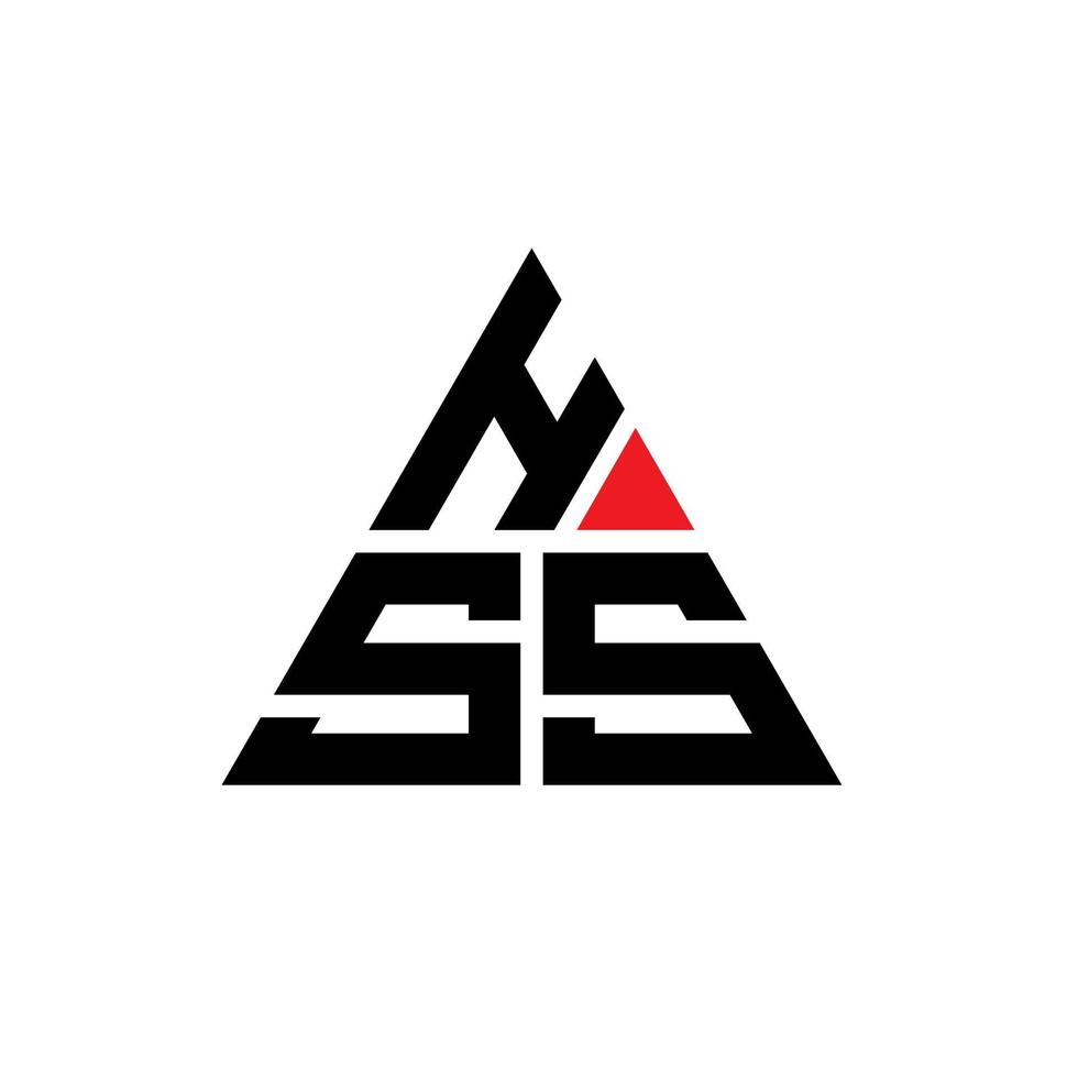 design del logo della lettera triangolare hss con forma triangolare. monogramma di design del logo del triangolo hss. modello di logo vettoriale triangolo hss con colore rosso. logo triangolare hss logo semplice, elegante e lussuoso.