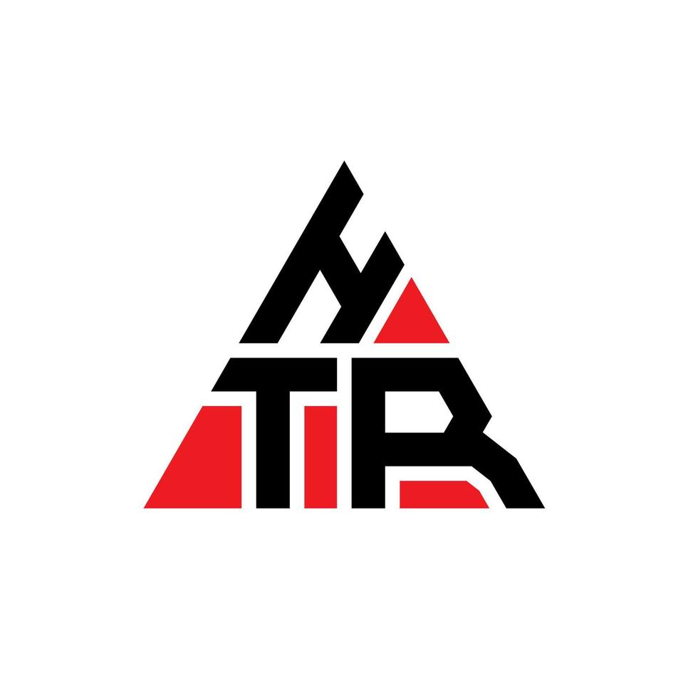 design del logo della lettera del triangolo htr con forma triangolare. monogramma di design del logo del triangolo htr. modello di logo vettoriale triangolo htr con colore rosso. logo triangolare htr logo semplice, elegante e lussuoso.