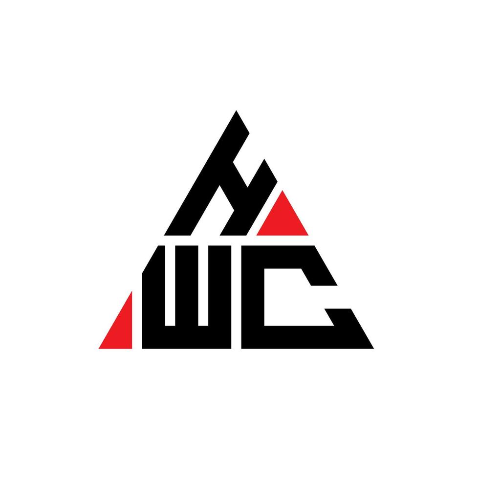 design del logo della lettera del triangolo hwc con forma triangolare. monogramma di design del logo del triangolo hwc. modello di logo vettoriale triangolo hwc con colore rosso. logo triangolare hwc logo semplice, elegante e lussuoso.