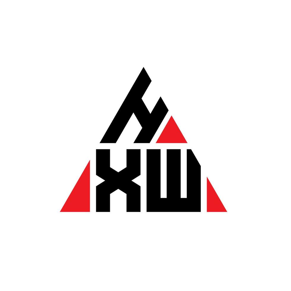 design del logo della lettera del triangolo hxw con forma triangolare. monogramma di design del logo del triangolo hxw. modello di logo vettoriale triangolo hxw con colore rosso. logo triangolare hxw logo semplice, elegante e lussuoso.