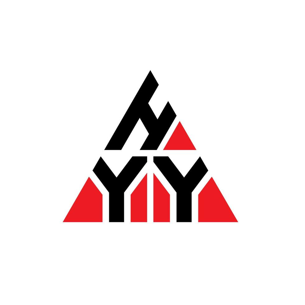 design del logo della lettera del triangolo hyy con forma triangolare. monogramma di design del logo del triangolo hyy. modello di logo vettoriale triangolo hyy con colore rosso. hyy logo triangolare logo semplice, elegante e lussuoso.