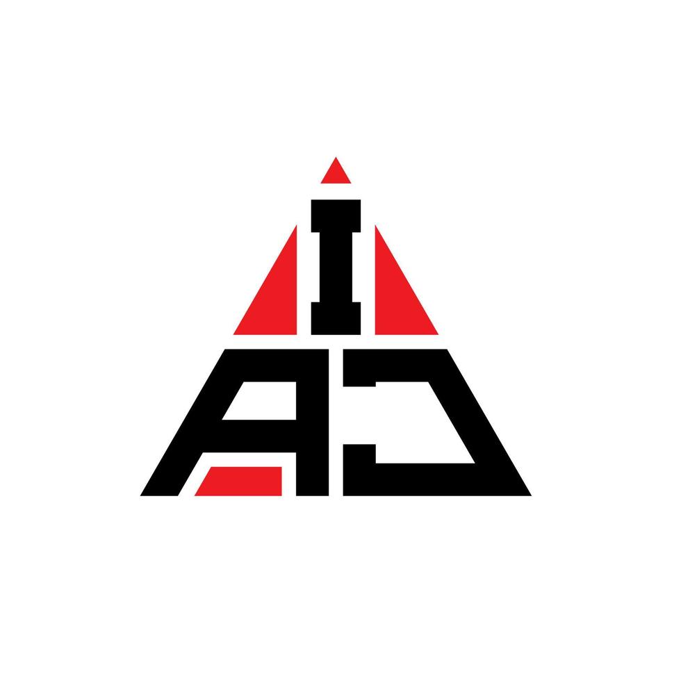 design del logo della lettera del triangolo iaj con forma triangolare. monogramma di design del logo del triangolo iaj. modello di logo vettoriale triangolo iaj con colore rosso. logo triangolare iaj logo semplice, elegante e lussuoso.