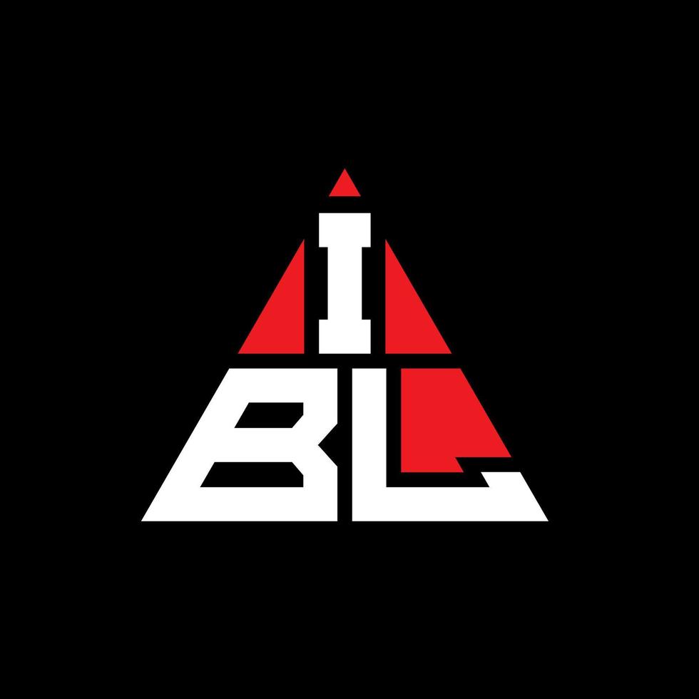 design del logo della lettera del triangolo ibl con forma triangolare. ibl triangolo logo design monogramma. modello di logo vettoriale triangolo ibl con colore rosso. logo triangolare ibl logo semplice, elegante e lussuoso.