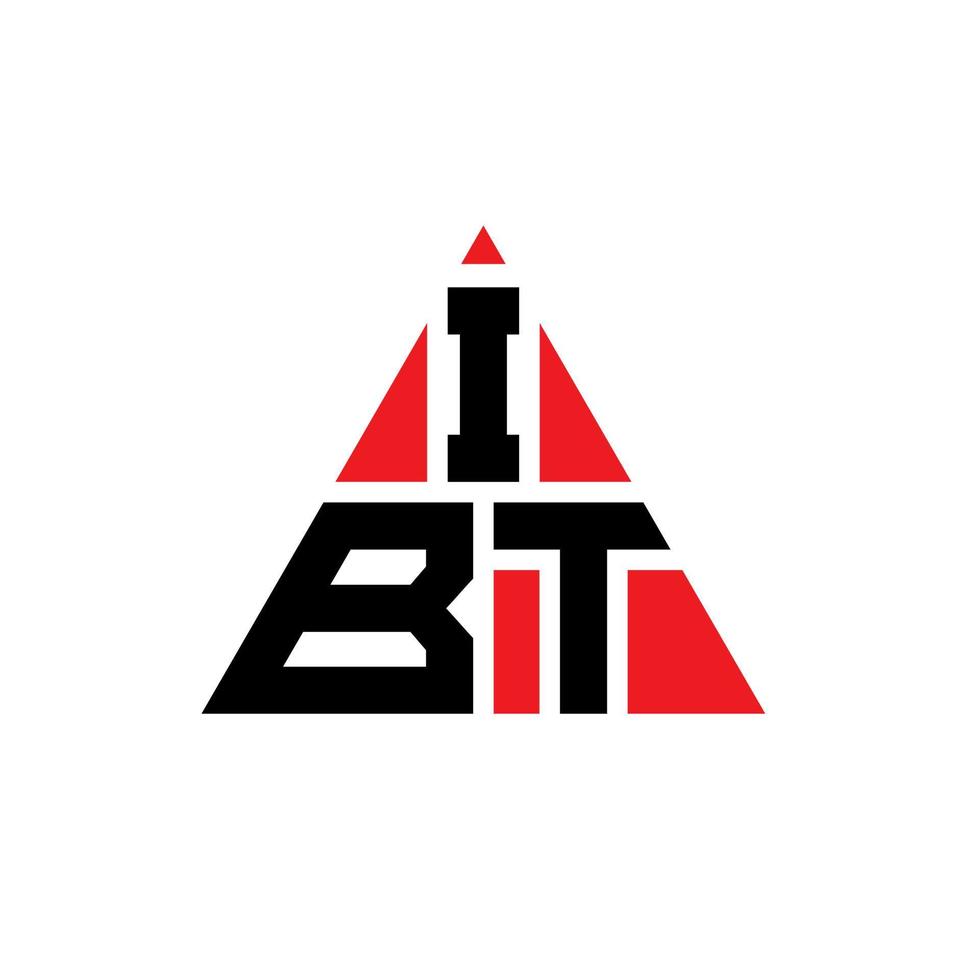 design del logo della lettera triangolare ibt con forma triangolare. ibt triangolo logo design monogramma. modello di logo vettoriale triangolo ibt con colore rosso. ibt logo triangolare logo semplice, elegante e lussuoso.