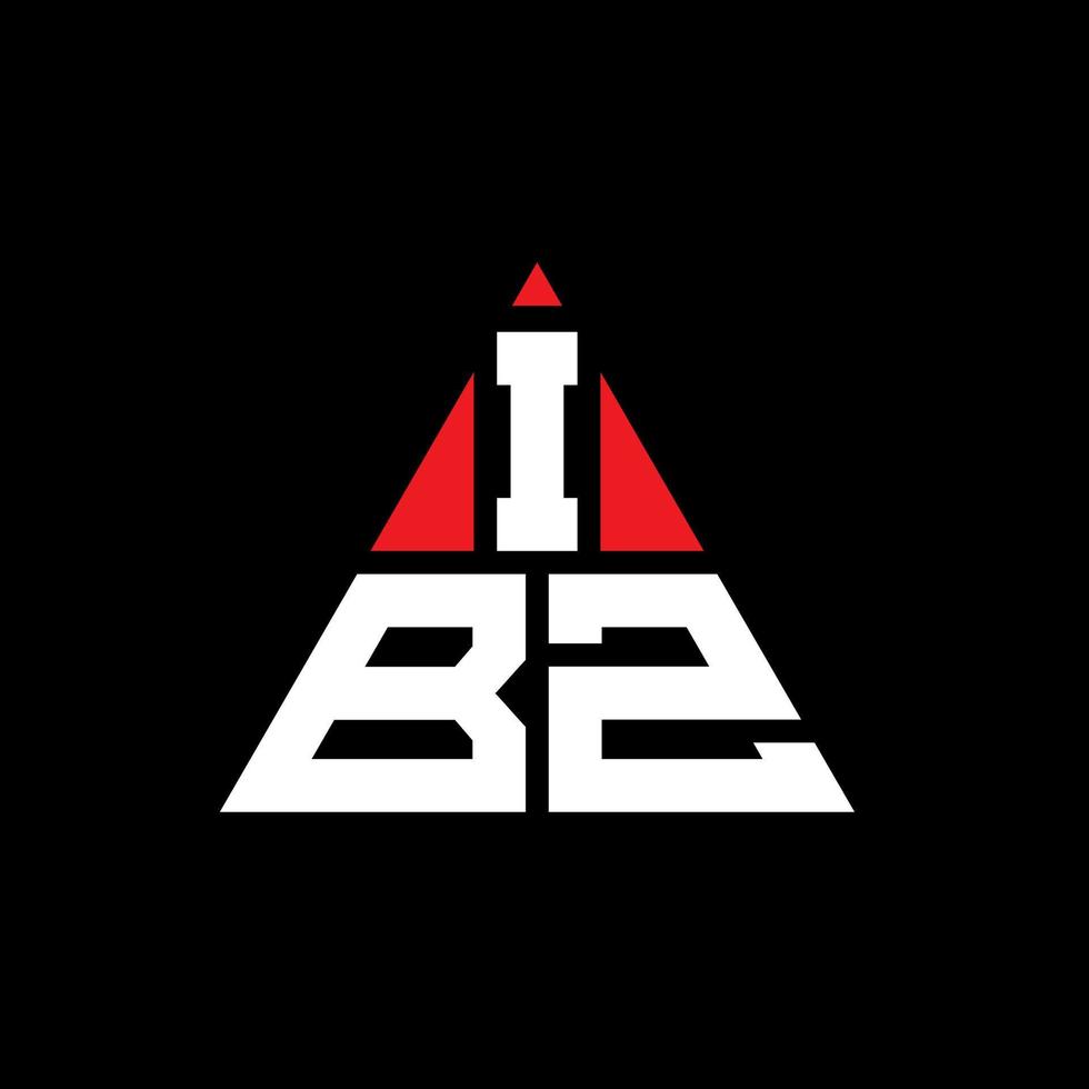 design del logo della lettera triangolo ibz con forma triangolare. ibz triangolo logo design monogramma. modello di logo vettoriale triangolo ibz con colore rosso. logo triangolare ibz logo semplice, elegante e lussuoso.
