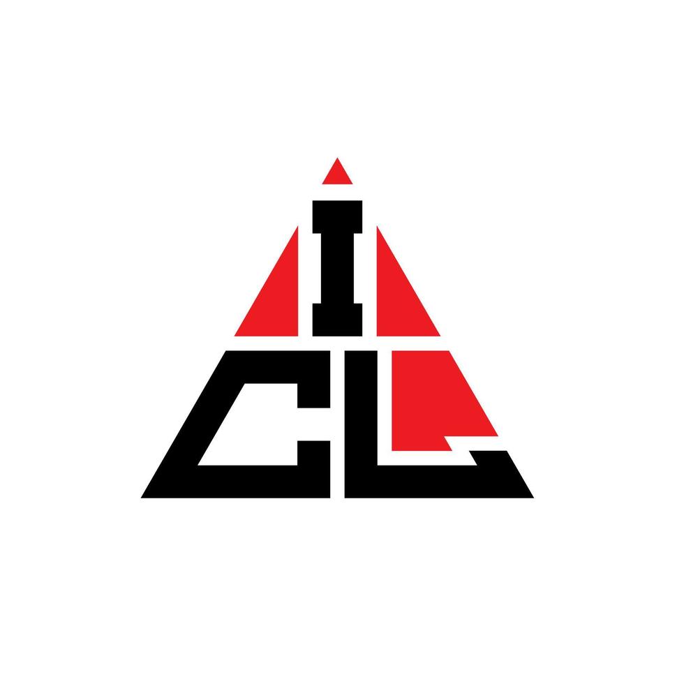 design del logo della lettera del triangolo icl con forma triangolare. Monogramma di design del logo del triangolo icl. modello di logo vettoriale triangolo icl con colore rosso. logo triangolare icl logo semplice, elegante e lussuoso.