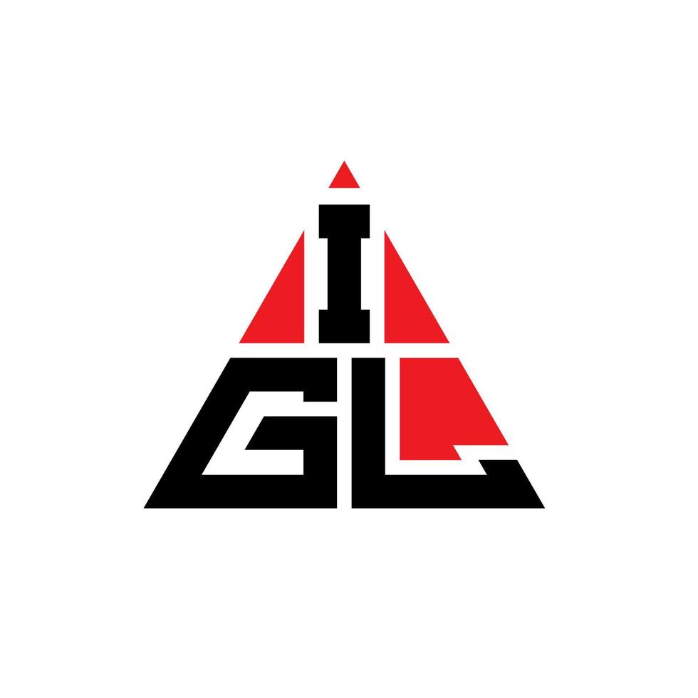 design del logo della lettera del triangolo igl con forma triangolare. monogramma di design del logo triangolo igl. modello di logo vettoriale triangolo igl con colore rosso. logo triangolare igl logo semplice, elegante e lussuoso.