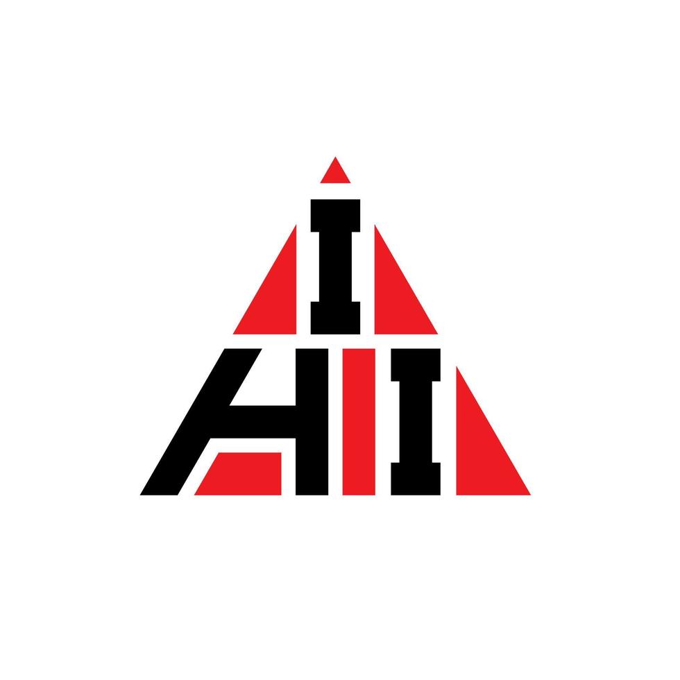 design del logo della lettera del triangolo ihi con forma triangolare. monogramma di design del logo del triangolo ihi. modello di logo vettoriale triangolo ihi con colore rosso. ihi logo triangolare logo semplice, elegante e lussuoso.