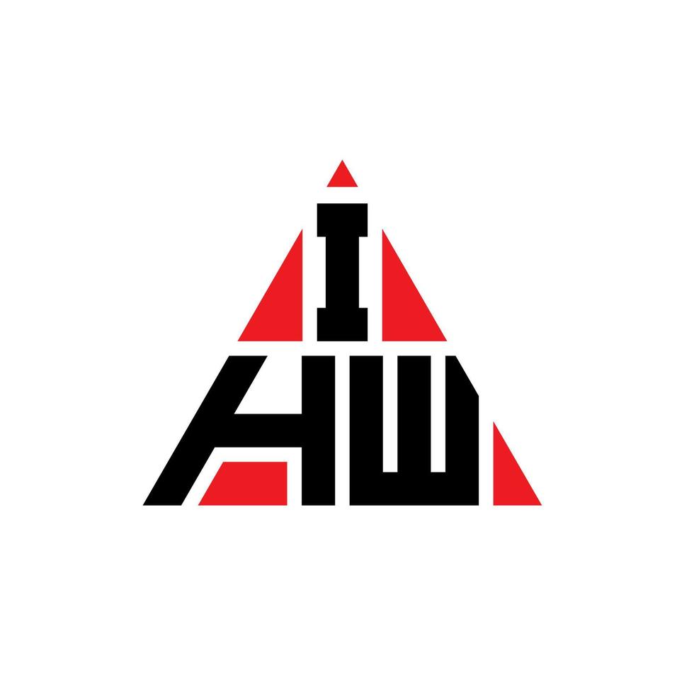 design del logo della lettera triangolare ihw con forma triangolare. monogramma di design del logo del triangolo ihw. modello di logo vettoriale triangolo ihw con colore rosso. logo triangolare ihw logo semplice, elegante e lussuoso.