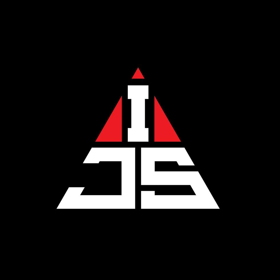 design del logo della lettera del triangolo ijs con forma triangolare. ijs triangolo logo design monogramma. modello di logo vettoriale triangolo ijs con colore rosso. logo triangolare ijs logo semplice, elegante e lussuoso.