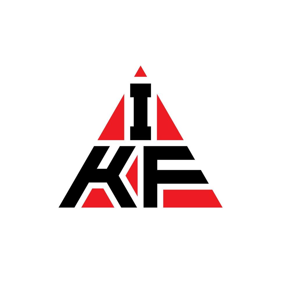 design del logo della lettera del triangolo ikf con forma triangolare. monogramma di design del logo del triangolo ikf. modello di logo vettoriale triangolo ikf con colore rosso. logo triangolare ikf logo semplice, elegante e lussuoso.
