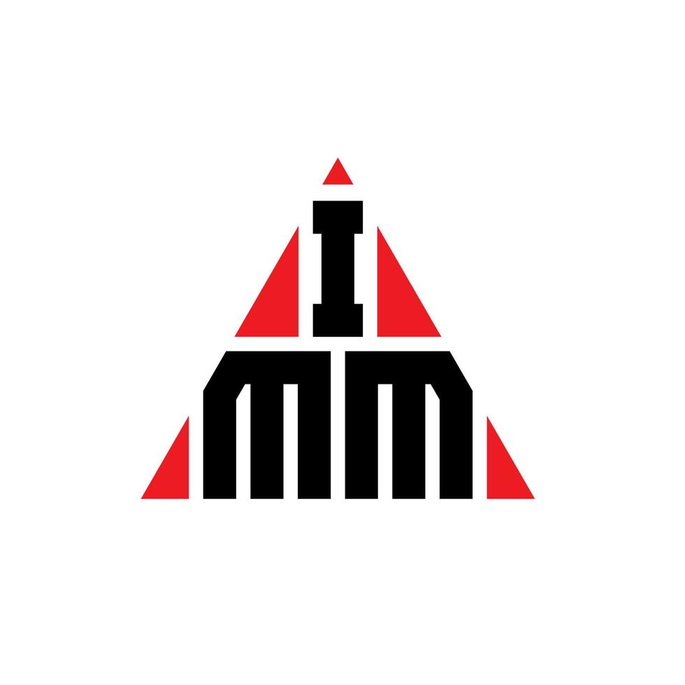 design del logo della lettera triangolare imm con forma triangolare. imm triangolo logo design monogramma. modello di logo vettoriale triangolo imm con colore rosso. imm logo triangolare logo semplice, elegante e lussuoso.